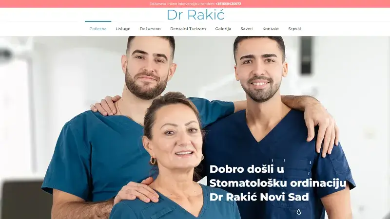 Ordinacija Dr Rakić (Praxis Dr. Rakić) – Beispiel für Website-Entwicklung in Novi Sad