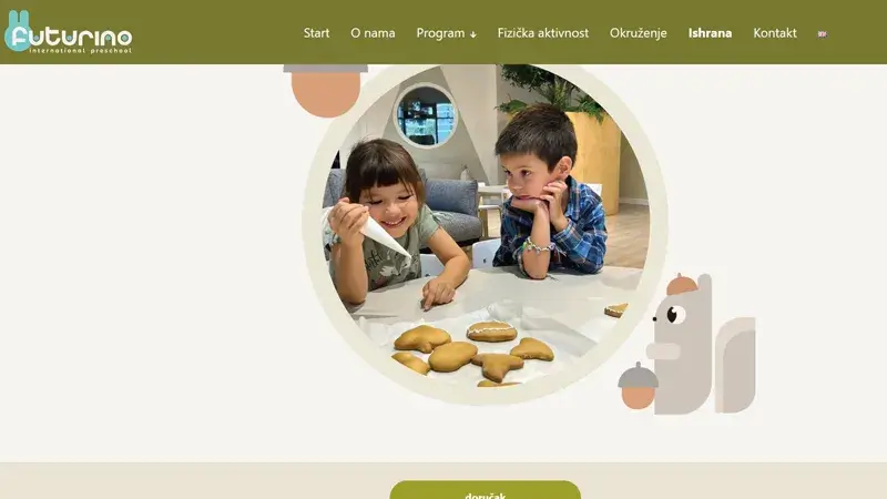 Vrtić Futurino (Kindergarten Futurino) – Beispiel für Website-Entwicklung in Novi Sad