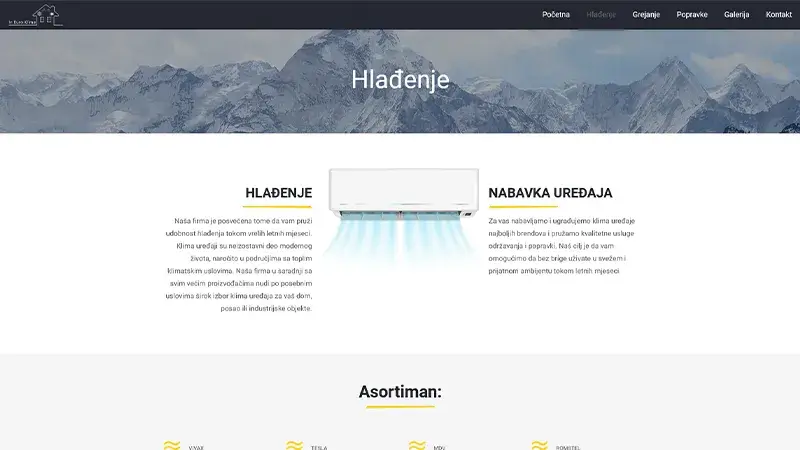 InEuro Klime (InEuro Klimaanlagen) – Beispiel für Website-Entwicklung in Novi Sad