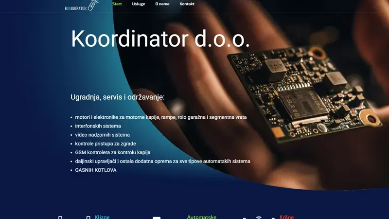 Koordinator – Beispiel für Website-Entwicklung in Novi Sad