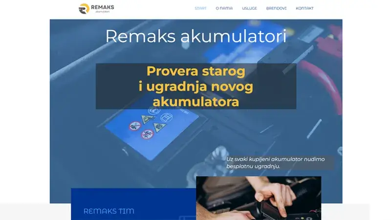 Remax Akumulatori (Remax Batterien) – Beispiel für Website-Entwicklung in Novi Sad