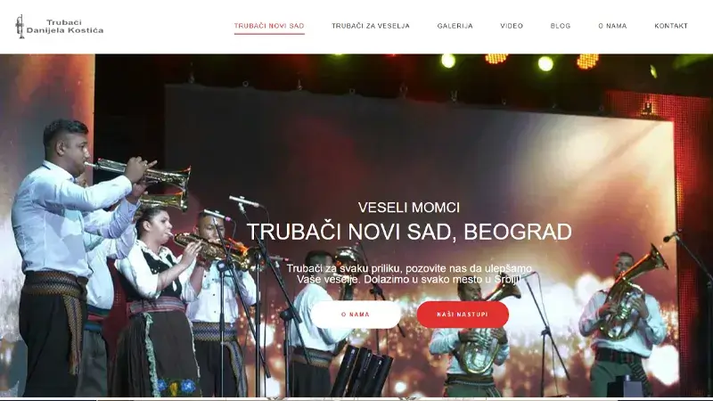 Trubači Novi Sad (Trompeter Novi Sad) – Beispiel für Website-Entwicklung