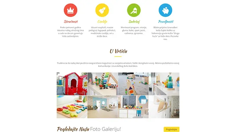 Vrtić Trešnjin Cvet (Kirschblüten-Kindergarten) – Beispiel für Website-Entwicklung in Novi Sad