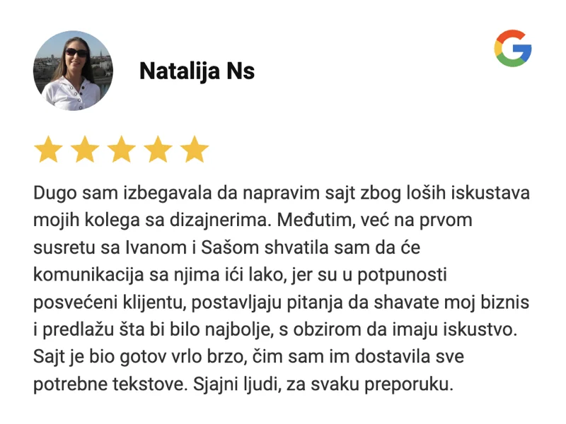 Bewertung von Natalija Ns
